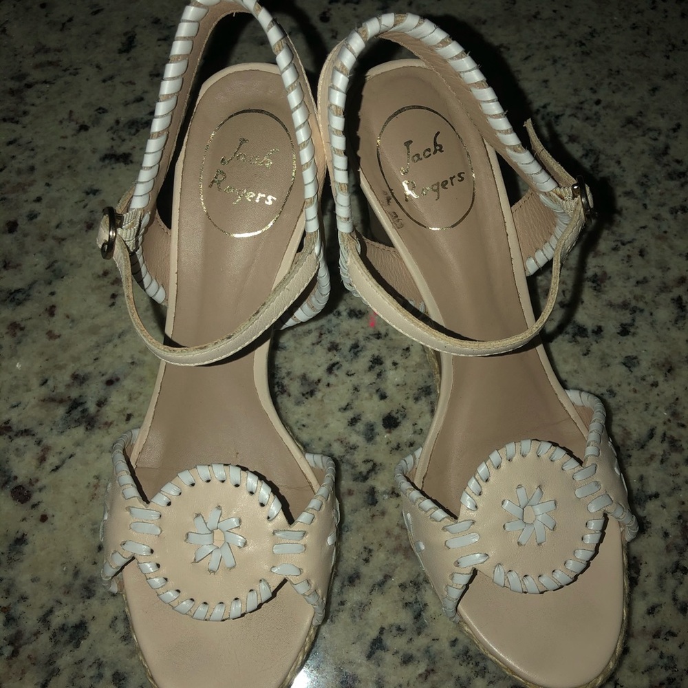 Jack Rogers Clare Wedge Sandals Heel Leather